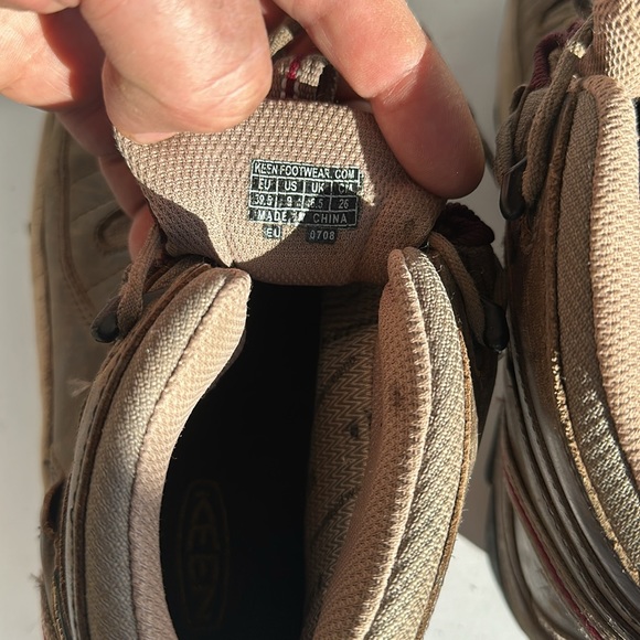 Keen Targhee II Mid Hiking Boots In Brown-burgundy-Sz 9 - Picture 12 of 15